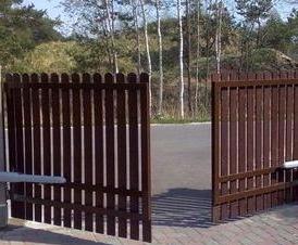 Автоматические ворота из евроштакетника Новосибирск