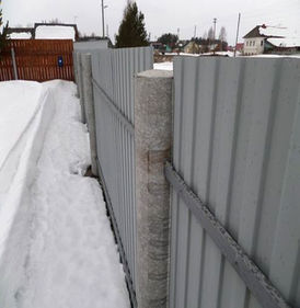 Забор из асбестовых труб с установкой Тольятти