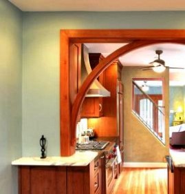 Дизайн арки между гостиной и кухней