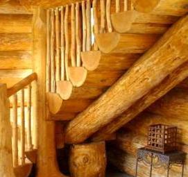 Деревянная лестница из бревна Краснодар