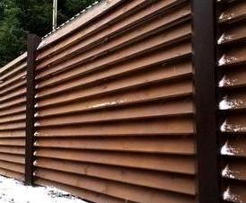 Деревянный забор шахматка горизонтальная под ключ Казань