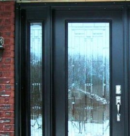 Двери входные в дом со стеклом пластиковые Хабаровск