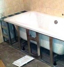 Монтаж экрана под ванну из гипсокартона Саранск
