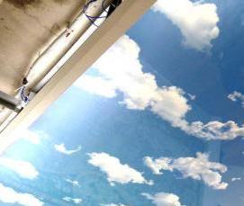 Натяжной потолок небо с облаками Пенза
