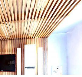 Подвесной потолок деревянный реечный Уфа