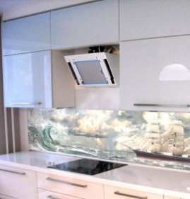 стеклянный фартук для кухни Казань