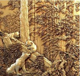 3д барельеф фотообои - модель 3