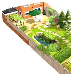 3д планировка участка - тип 1