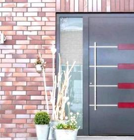 Алюминиевые двери входные для частного дома - вариант 2