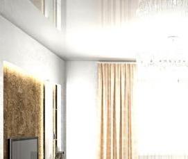 Белый натяжной потолок - вариант 1