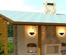 Беседка барбекю для дачи - модель 2