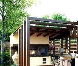 Беседка для дачи с летней кухней - вариант 1