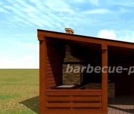 Беседка из бруса с мангалом - тип 4