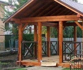 Беседка из бруса с мангалом - тип 3