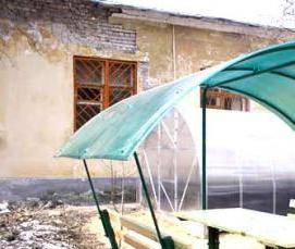 Беседка плюс теплица из поликарбоната - модель 1