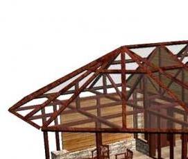 Беседка под мангал из дерева - тип 4