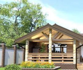 Беседка с бассейном и барбекю - вариант 4