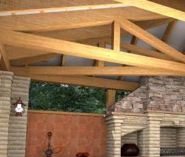 Беседка с мангалом и барбекю - вариант 3