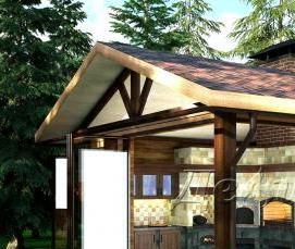 Беседка с печью мангалом - тип 3