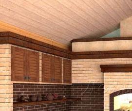 Беседки для барбекю с камином печью - вариант 3