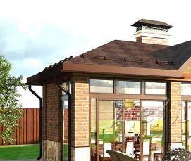 Беседки для барбекю с камином печью - вариант 2