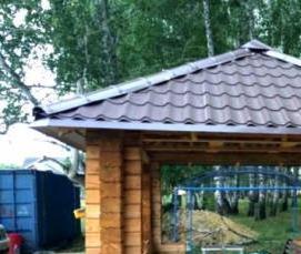 Беседки для дачи из клееного бруса - вариант 4