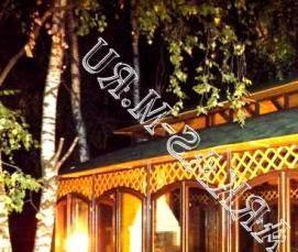 Беседки для дачи с мангалом застекленные - модель 2