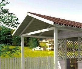 Беседки двухскатные деревянные - вариант 1