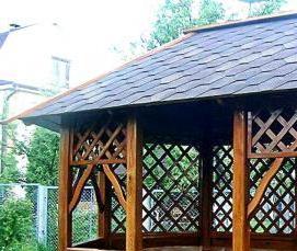 Беседки двускатные из дерева - вариант 2