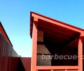 Беседки из бруса с мангалом барбекю - модель 4