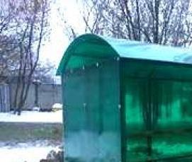 Беседки из поликарбоната с лавочками - модель 4