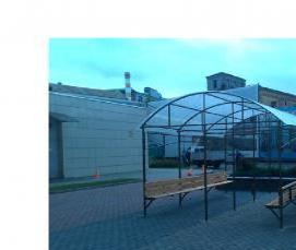 Беседки из поликарбоната с лавочками - модель 3