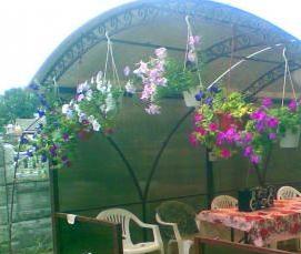 Беседки из поликарбоната с лавочками - модель 2