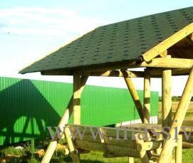 Беседки качели деревянные - вариант 1