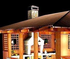 Беседки кирпично деревянные - тип 4