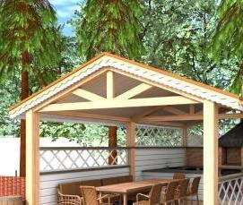 Беседки с кухней для дачи - вариант 4