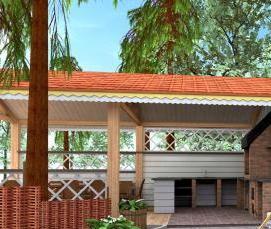 Беседки с кухней для дачи - вариант 2