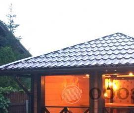 Беседки с мангалом барбекю из дерева - модель 1