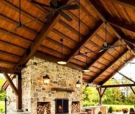 Беседки с мангалом барбекю из дерева - модель 2