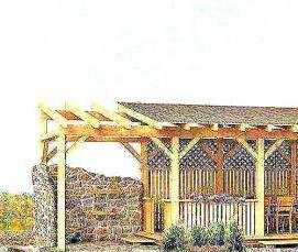 Беседки садовые односкатные - вариант 2