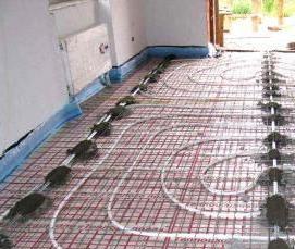 Бетонная стяжка водяного теплого пола - вариант 1