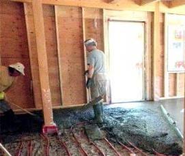 Бетонная стяжка водяного теплого пола - вариант 2