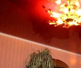 Бордовый натяжной потолок - тип 3