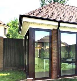 черные алюминиевые окна - тип 1