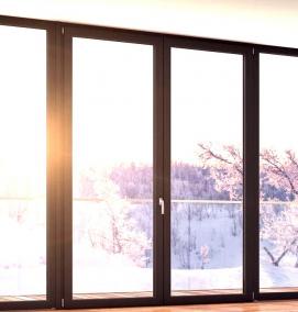 черные алюминиевые окна - тип 2