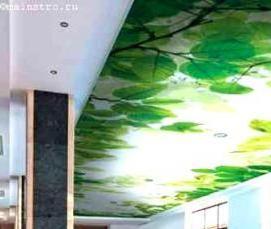 цветные одноуровневые натяжные потолки - тип 4