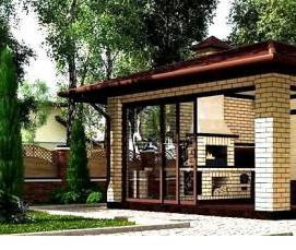 Дачные беседки с барбекю - тип 3