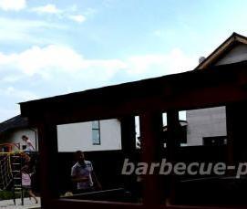 Дачные деревянные беседки с мангалом - вариант 1