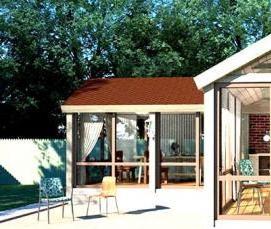 Дачные деревянные беседки с мангалом - вариант 2