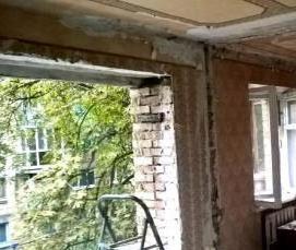 Демонтаж балконной двери и окна - тип 1